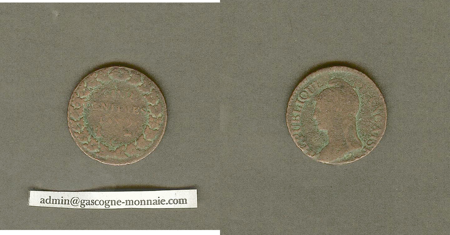 5 centimes Dupre 1801 Geneva gF